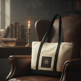 Bolsa Tote Custom White Black Royal Society Antiquarian 