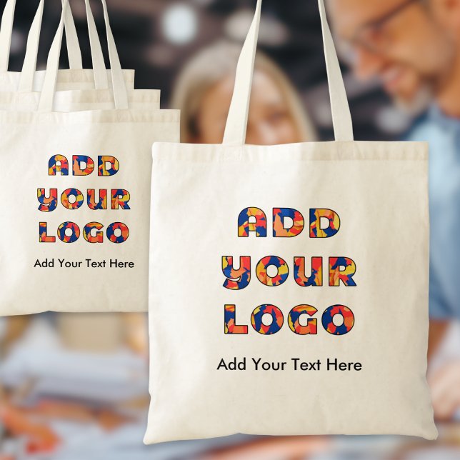Bolsa Tote Customizable Logo and Text Business Promotional (A customizable tote bag to feature your chosen tagline and business logo)