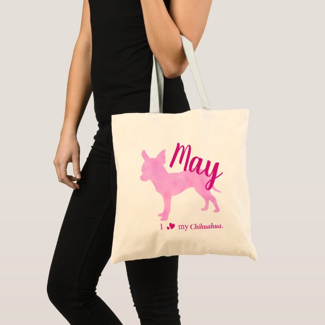 Bolsa Tote Customizable Pastel Chihuahua Tote Bag チワワ (Frente (produto))