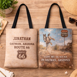 Bolsa Tote Customized Oatman Donkey Route 66 Centennial Gift