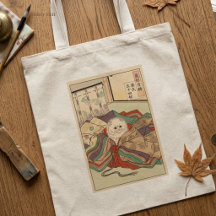 CUSTOMJapanese Tale of Genji Heian Cat Art - Ukiyo