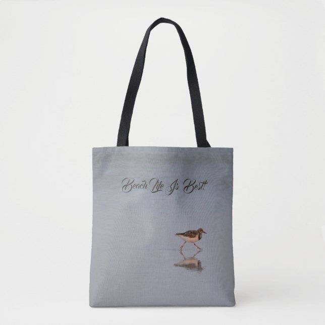 Bolsa Tote Cute Beach Life Cote Bird Nature Foto Moderna (Frente)