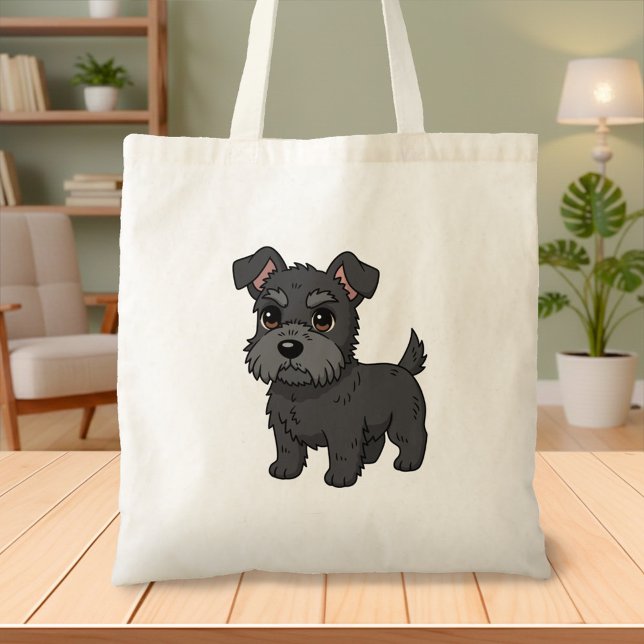 Bolsa Tote Cute Black Scottish Terrier Dog (Criador carregado)
