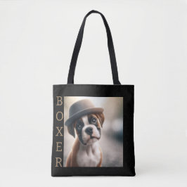 Bolsa Tote Cute Boxer Puppy – Stylish Dog Art