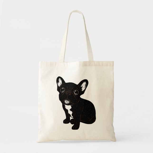 Bolsa Tote Cute Brindle Frenchie Puppy (Frente)