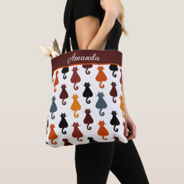 Bolsa Tote Cute Cats Pattern Personalized