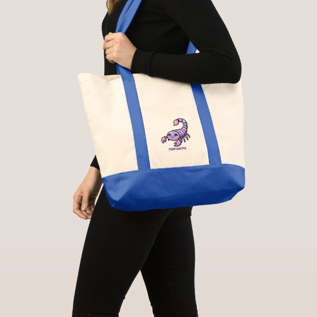 Bolsa Tote Cute Chibi Escorpião Zodíaco (Frente (produto))