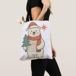 Bolsa Tote Cute Christmas Polar Bear Scandinavian Winter