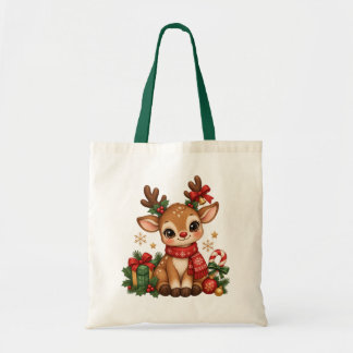 Bolsa Tote Cute Christmas Reindeer