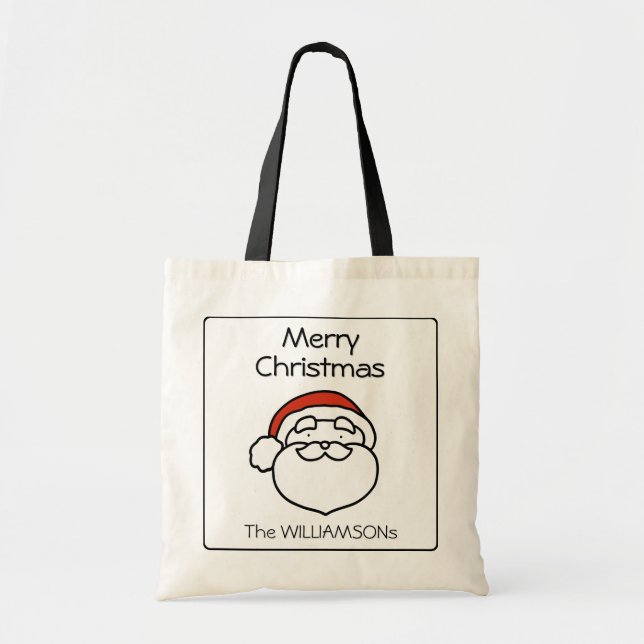 Bolsa Tote Cute Christmas Santa Clause with Red Hat (Frente)