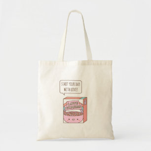 Bolsa Tote Cute Comece o Seu Dia com Amor Cereais de Café da