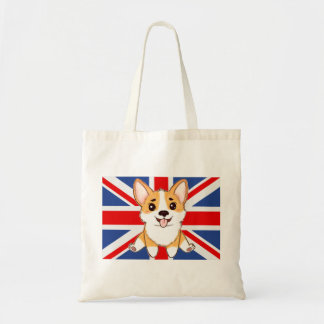 Bolsa Tote Cute Corgi - Bandeira do Reino Unido