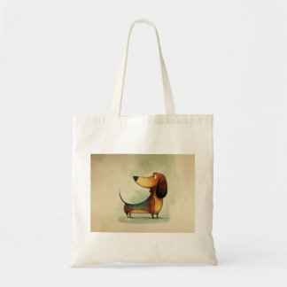 Bolsa Tote Cute Dachshund – Whimsical Dog Illustration