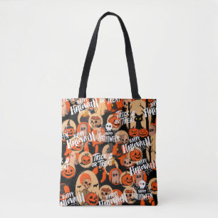 Bolsa Tote Cute e Assustador Halloween Vibrações Assustadoras