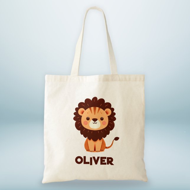 Bolsa Tote Cute Filhote de Leão Personalizado (Criador carregado)