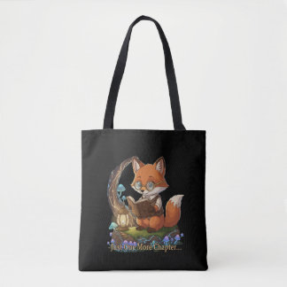 Bolsa Tote Cute Fox Bookworm "Apenas Mais Um Capítulo" Whimsi
