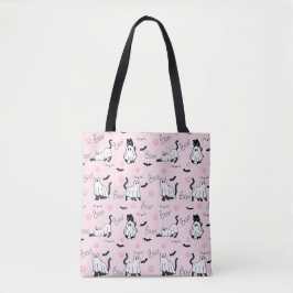 Bolsa Tote Cute Ghost Cats Halloween