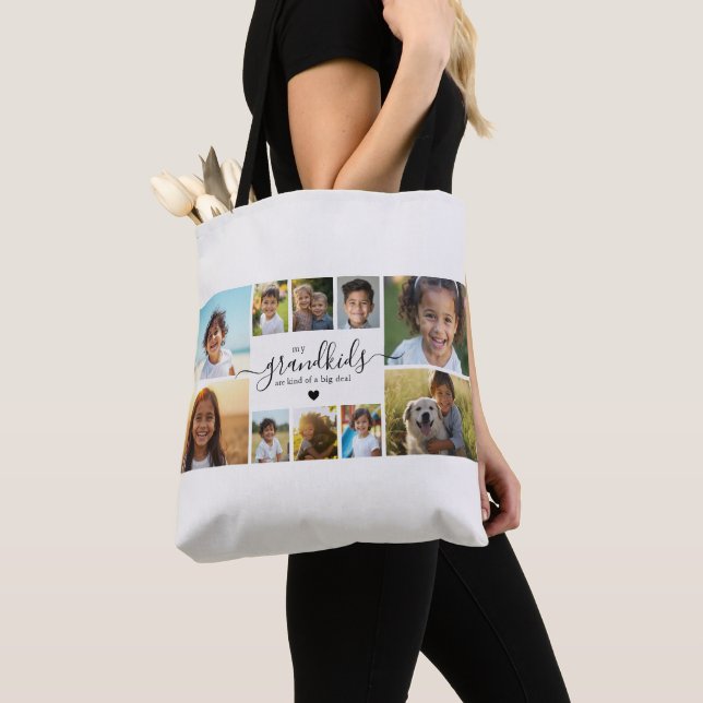 Bolsa Tote Cute Grandchildren Photo Collage for Grandma (Close Up)
