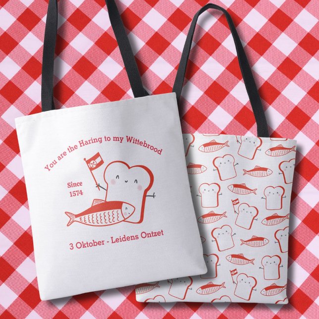 Bolsa Tote Cute Haring en Witbrood Leidens ontzet rood (Criador carregado)