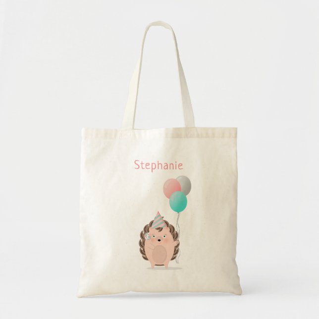 Bolsa Tote Cute Hedgehog Birthday (Frente)