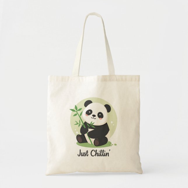 Bolsa Tote Cute "Just Chillin'" Panda Bear (Frente)