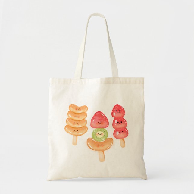 Bolsa Tote Cute Kawaii Hand-drawn Tanghulu (Frente)