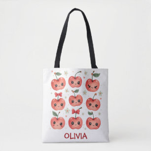 Bolsa Tote Cute Kawaii Sorrisos de Cereja