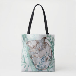 Bolsa Tote Cute Koala & Baby Watercolor