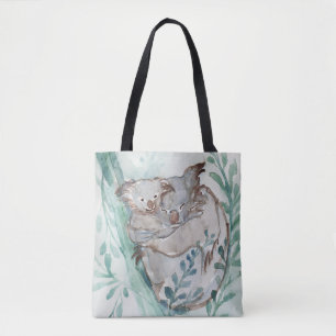 Bolsa Tote Cute Koala & Baby Watercolor