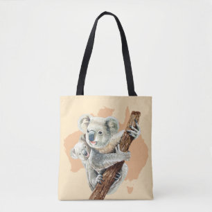 Bolsa Tote Cute Koala Mãe e Bebê