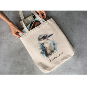 Bolsa Tote Cute Kookaburra em um Galho, personalizado