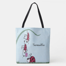 Bolsa Tote Cute Ladybug Professando Sua Pintura De Amor