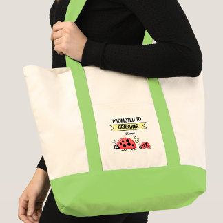 Bolsa Tote Cute ladybugs promoted to grandma green