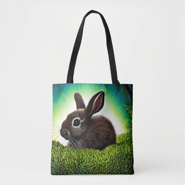 Bolsa Tote Cute Little Storybook Bunny (Frente)