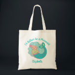 Bolsa Tote Cute Mermaid Personalized<br><div class="desc">Personalize this magical mermaid tote bag for yourself or for a friend. It also makes a great birthday party gift or favor.  Designed for you by Blackberry Boulevard.</div>