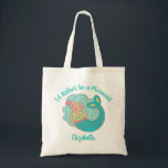 Bolsa Tote Cute Mermaid Personalized<br><div class="desc">Personalize this magical mermaid tote bag for yourself or for a friend. It also makes a great birthday party gift or favor. Designed for you by Blackberry Boulevard.</div>