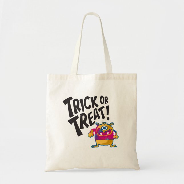 Bolsa Tote Cute One-Eyed Monster Halloween Tote Bag (Frente)