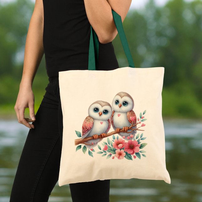 Bolsa Tote Cute Owl Love Woodland Nature Lover Wedding (Criador carregado)