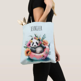 Bolsa Tote Cute Panda Chilta em um tubo interno
