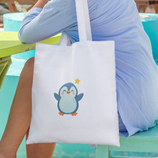 Bolsa Tote Cute Penguin Cartoon Kids Sticker