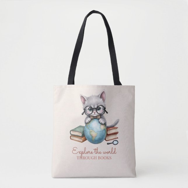 Bolsa Tote Cute Personalizado "Wander Cat" (Frente)