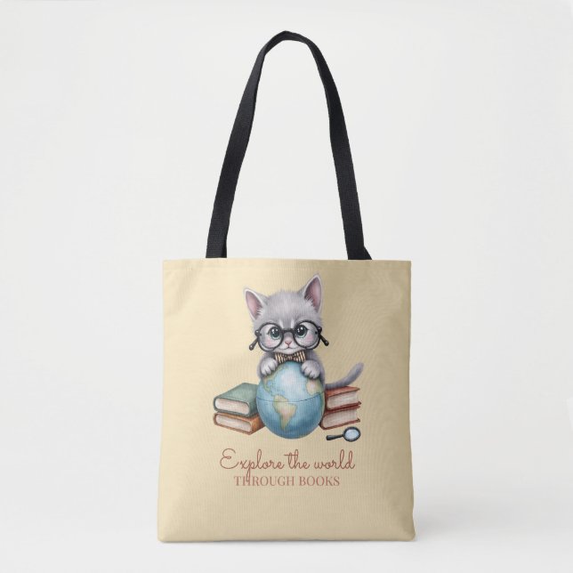 Bolsa Tote Cute Personalizado "Wander Cat" (Frente)