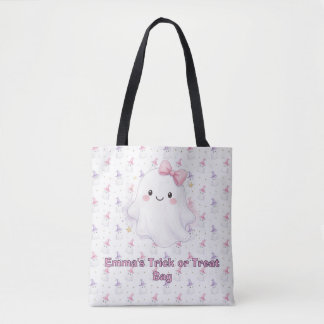 Bolsa Tote Cute Pink Halloween Ghost Trick or Treat