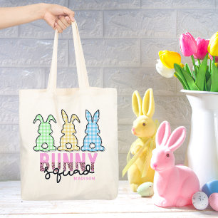 Bolsa Tote Cute Plaid Bunny Squad Rabbit Personalized