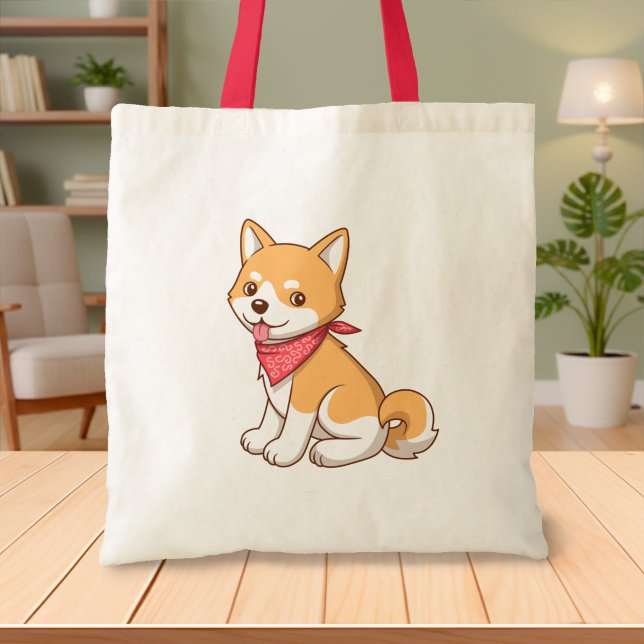 Bolsa Tote Cute Puppy Dog Shiba Inu (Criador carregado)