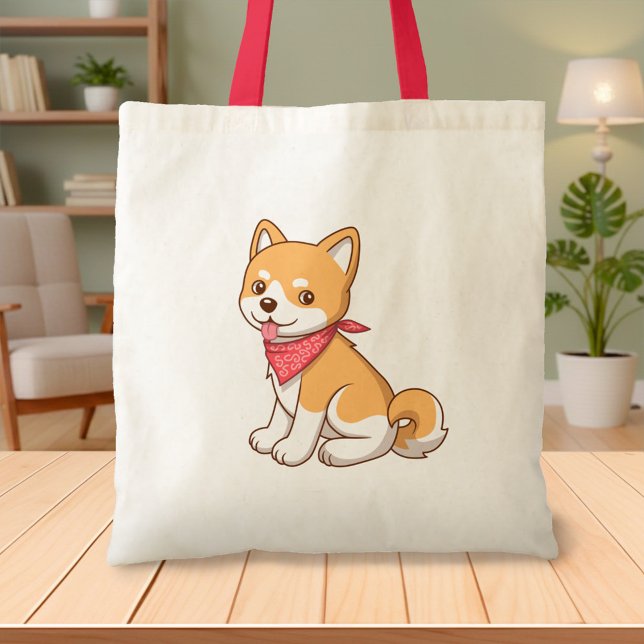 Bolsa Tote Cute Puppy Dog Shiba Inu (Criador carregado)