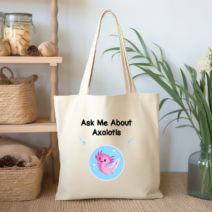 Bolsa Tote Cute Purple Me Pergunte Sobre Axolotls Salamander