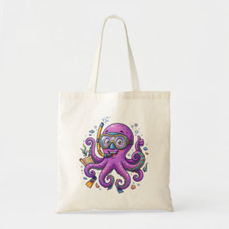 Bolsa Tote Cute Purple Octopus Treasure Hunter