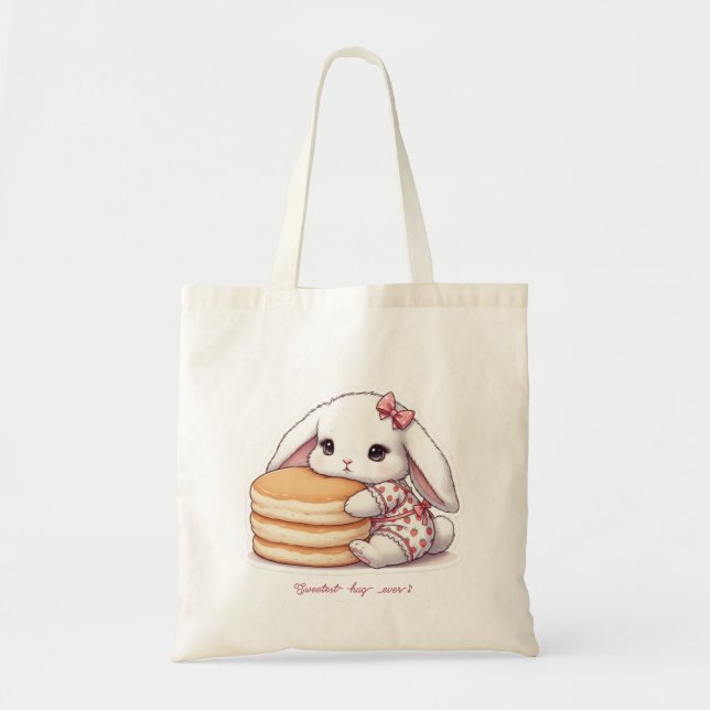 Bolsa Tote Cute Rabbit & Pancake - Adorable Breakfast Sweet  (Frente)