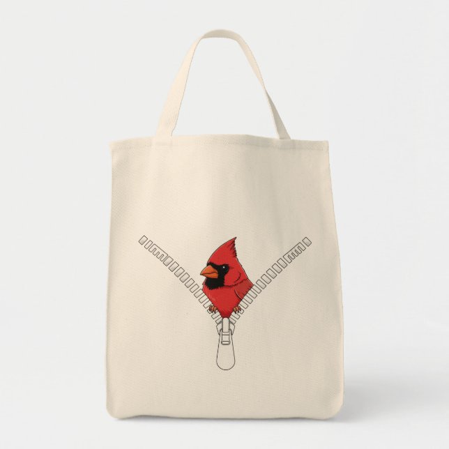 Bolsa Tote Cute red cardinal  Peek (Frente)